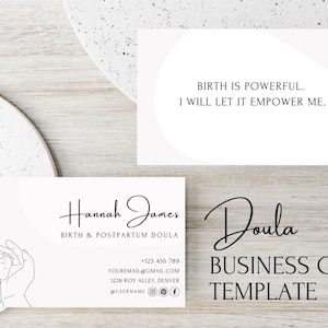 Doula Business Card Template | Birth Worker Business Card | Birth Doula Printable Business Card