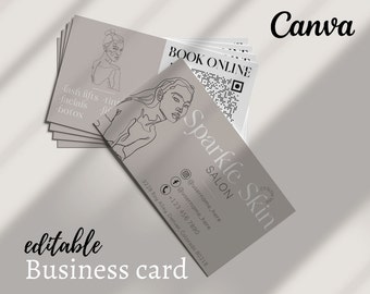 Esteticista Cartão Comemorativo | cartão de visita da beleza | Modelo de Esteticista Branding Empresarial | Esteticista Marketing Empresarial