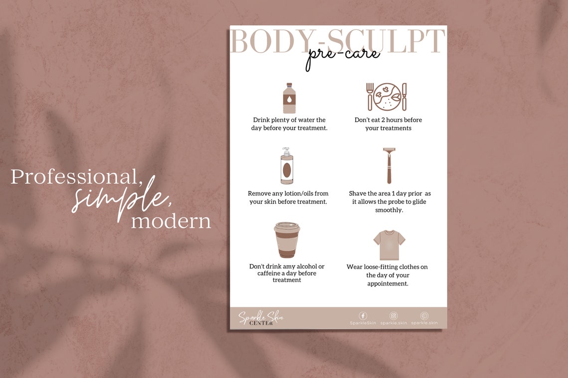 Body Contouring Pre and Post Care Template Editable Body Etsy