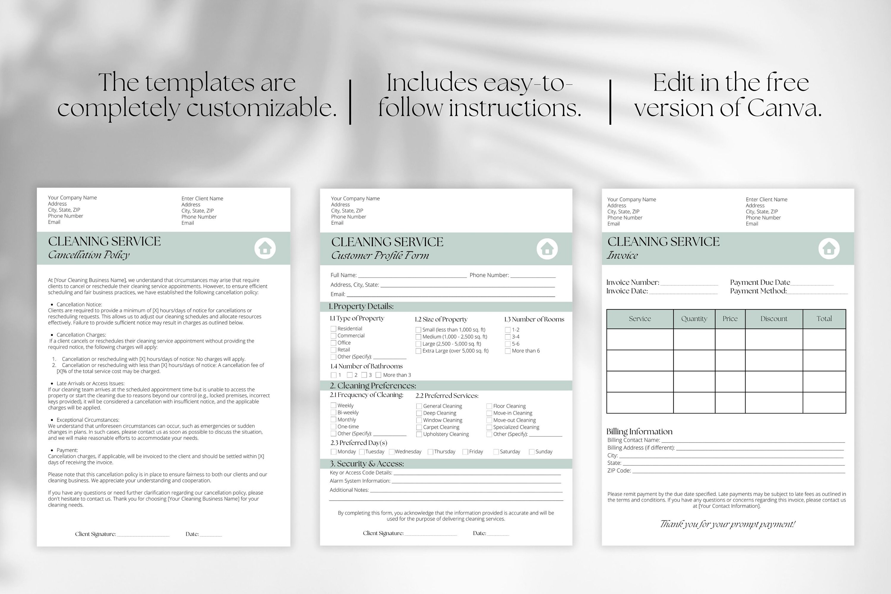 Cleaning Business Forms Templates Cleaning Service Forms Cleaning