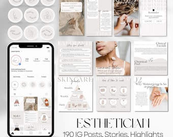 190 plantillas de esteticistas Publicaciones comerciales de cuidado de la piel Marketing de clínicas estéticas