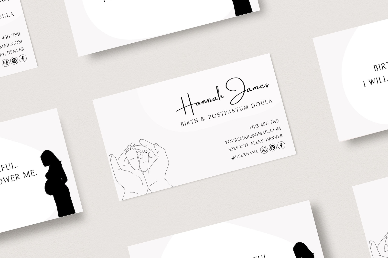 Doula Rack Card Examples Doula Business Card Template: Birth Worker Card (digital Download) - Etsy