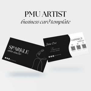 de Carte de visite d'artistes du PMU | de Carte de maquilleur | Carte de visite minimale pour maquillage permanent, carte pour salon de beauté