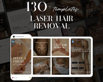 Laser Hair Removal Social Media Templates: Medspa Marketing Bundle (Canva Editable)
