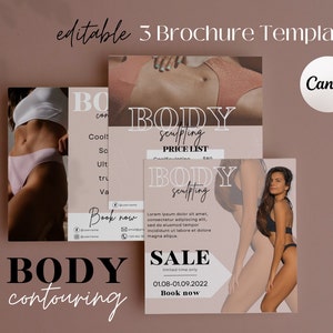Body Contouring Flyer Template | Body Sculpting Instagram Template | Beauty Flyer | Canva