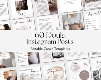 60 Doula Instagram Templates | Doula Business Social Media | Lactation Consultant, Birth Worker