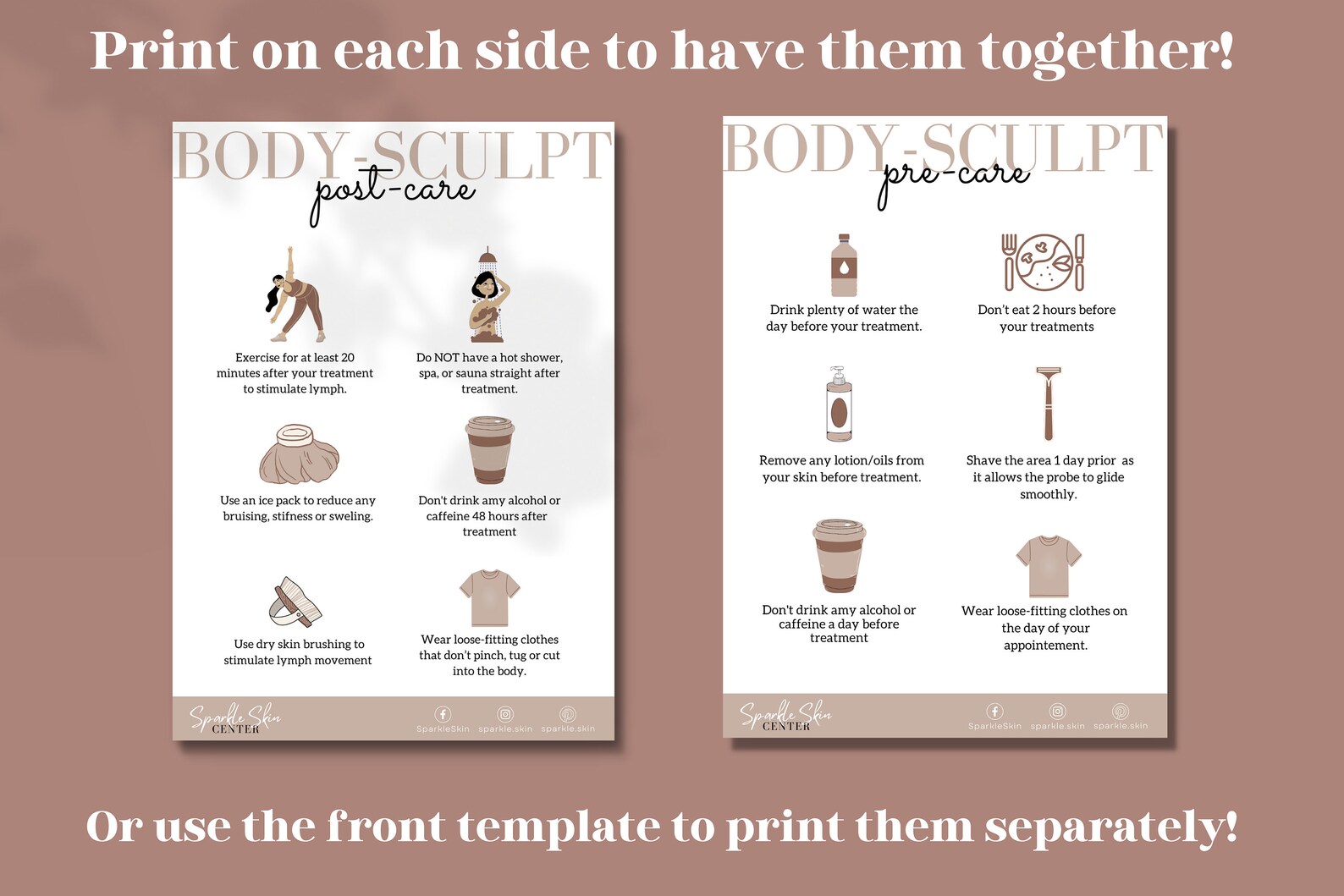 Body Contouring Pre and Post Care Template Editable Body Etsy