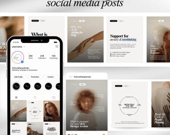 Psychologe Instagram Post Vorlagen | Mental Gesundheit Therapeut Social Media Vorlagen | Beratung & Therapie Posten