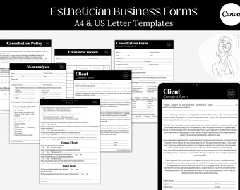 Esthetician Business Forms Template: Client Intake, Consent, & Skin Analysis (Digital Download)