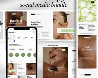 IV Therapy Social Media Bundle | IV Hydration Instagram Templates | Posts, Stories, Highlight Covers for Med Spas & Nurse Injectors