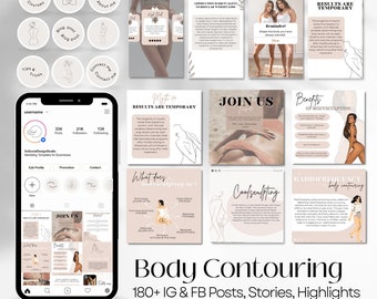 Body Contouring Editable Templates | Beauty Marketing Bundle | Bodysculpting Flyer | Esthetician Template