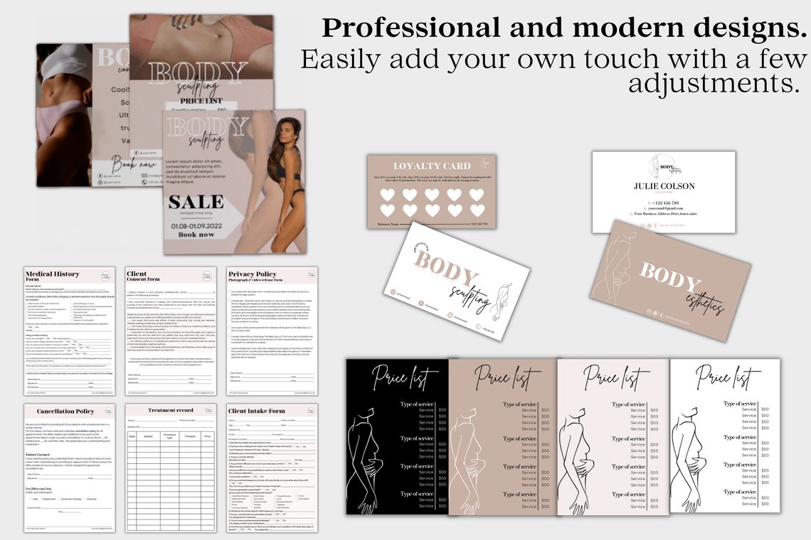 Body Contouring Business Bundle Body Sculpting Post Care Etsy