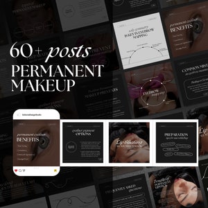 PMU Artist Instagram Post Templates: Lip Blush & Microblading (Digital Download)