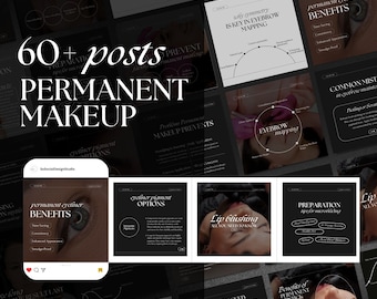PMU Artist Instagram Post Templates: Lip Blush & Microblading (Digital Download)