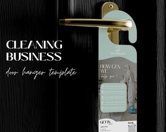 Cleaning Business Door Hanger Template: Marketing Branding (Digital Download)