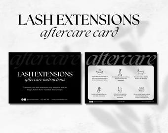 Lash Extension Aftercare Card Template: Salon Marketing (Digital Download)