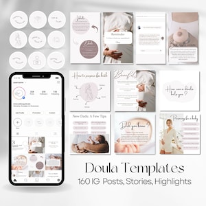 Doula Template Bundle | Doula Business Social Media Templates | Doula Instagram Marketing
