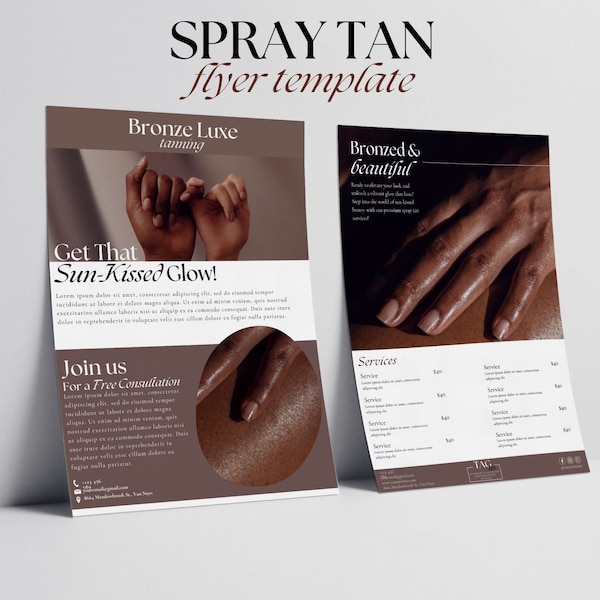 Spray Tanning Flyer Template | Spray Tan Marketing | Spray Tan Artist | Spray Tan Artist