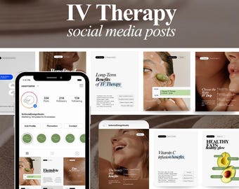 IV Therapy Instagram Post Templates | Med Spa Marketing (Canva)