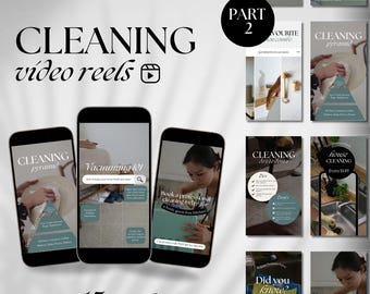 Cleaning Business Reels Templates: Social Media Posts (Canva Templates)
