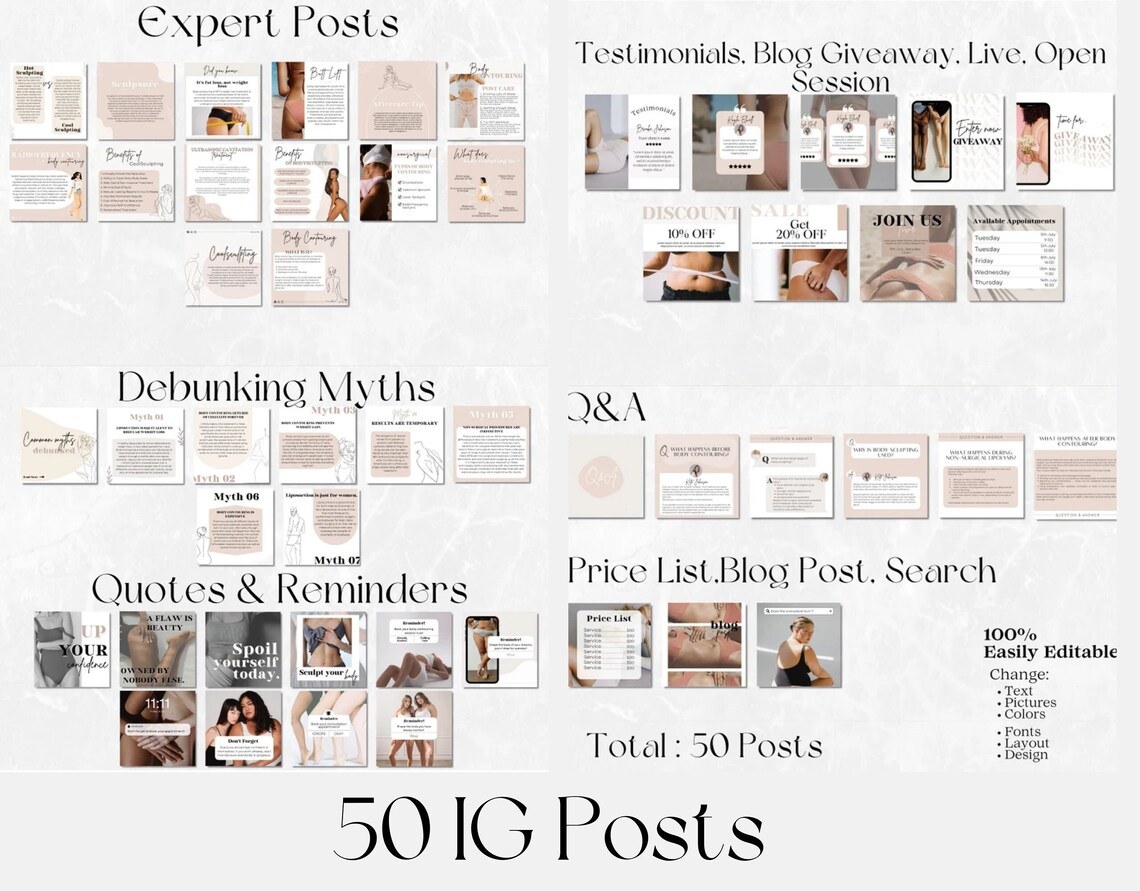 Body Contouring Business Bundle Body Sculpting Post Care Etsy