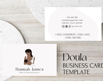 Plantilla de tarjeta de presentación de doula: Marca para el parto y el posparto (descarga digital)