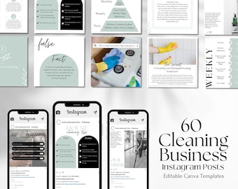 Cleaning Business Social Media Templates | Cleaning Business Posts | Cleaning Business Marketing | Cleaning Business Bundle