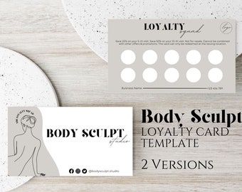 Body Sculpting Loyalty Card Template: Modern Business Card (Digital Download)