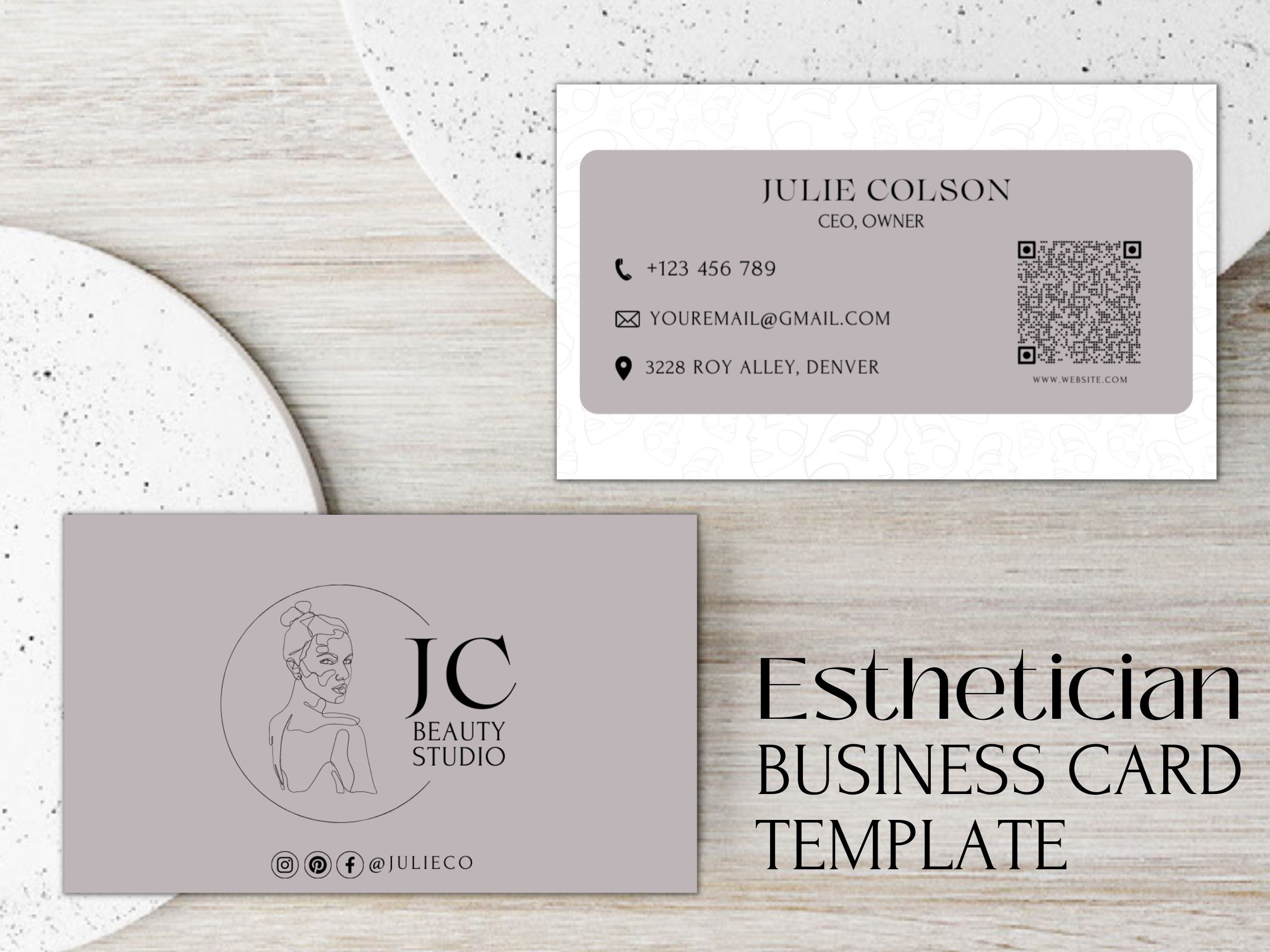 ◇LE MASQUE◇ Palette 4-stage accordion card business card l Top Beauty Salon, Barber And Hair Stylist Business Cards