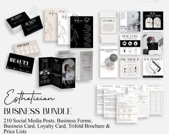 Esthetician Business Bundle: Social Media Templates, Brochure, Business Forms (Digital Download)