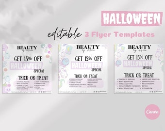Halloween Esthetician Flyer Template: Beauty Marketing (Digital Download)