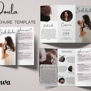 Birth Doula Brochure Template | Doula Business Marketing | Midwife Template Doula Content