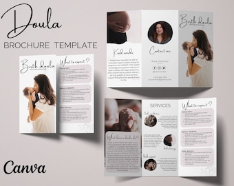 Birth Doula Brochure Template: Canva Editable Design (Digital Download)