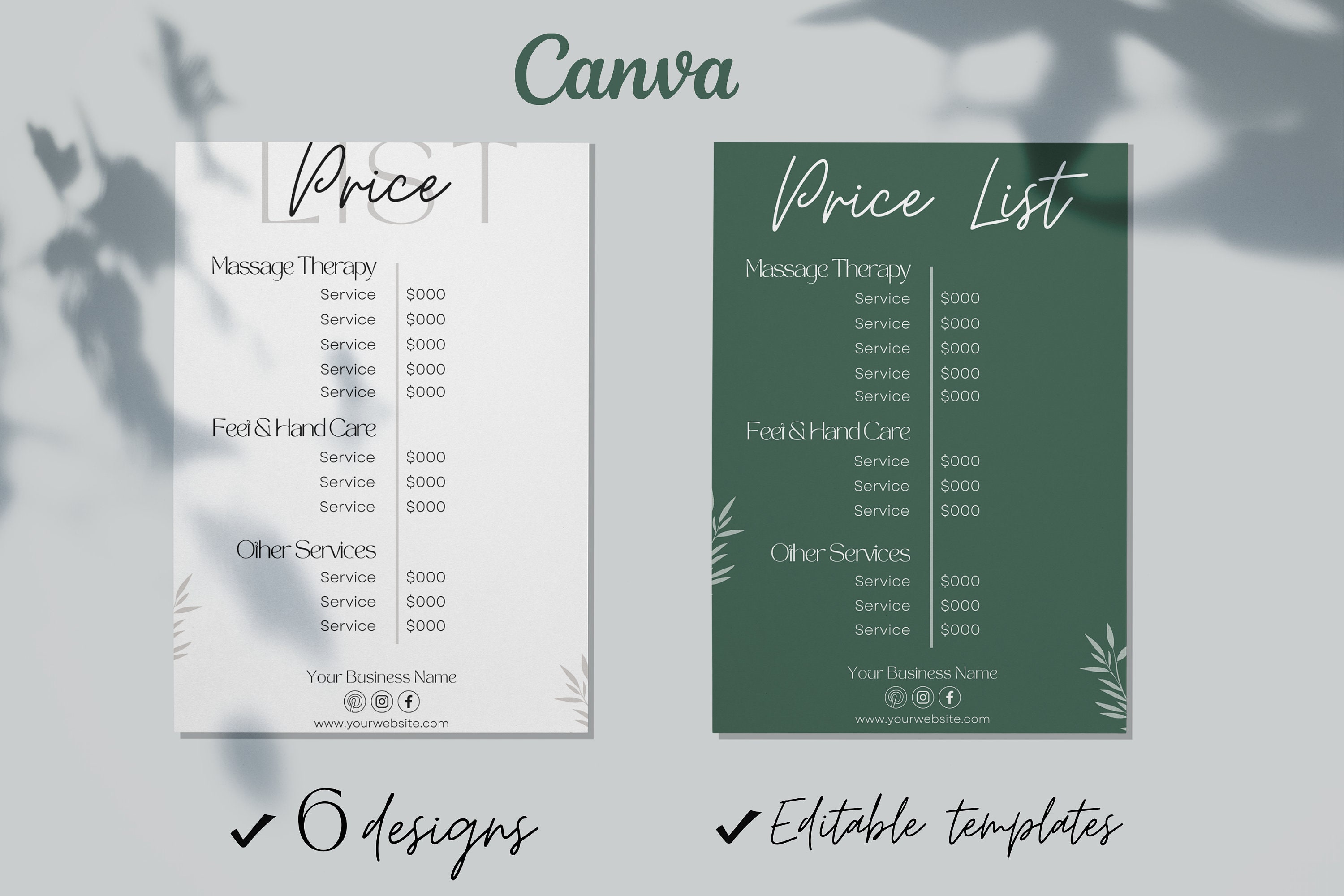 Salon Price List - Etsy Salon Price List - Etsy