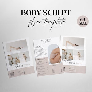 Modelo de folheto de Scuplting do corpo de <br> Entrega Rápida? Folheto de contorno corporal, folheto de contorno corporal, modelo de folheto para esteticista