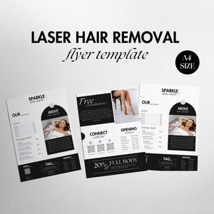 Sjabloon flyer laserontharing: bewerkbare salonbrochure