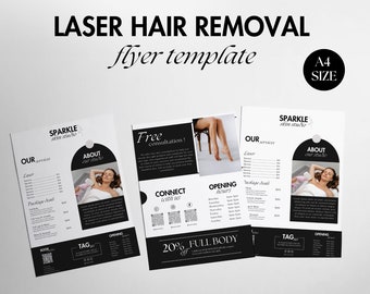 Laser Hair Removal Flyer Template: Editable Salon Brochure