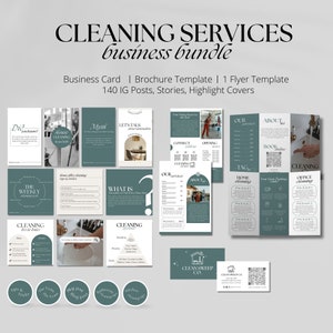 Reinigung Business Bundle | Reinigungsservice Vorlagen| Reinigung Posts Vorlagen | Reinigungsflyer, Reinigungsbroschüre, Visitenkarte