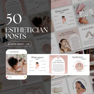 Esthetician Post Templates | Skincare Posts | Esthetician Social Media Posts | Beauty Posts