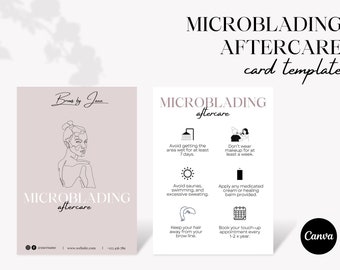 Microblading Aftercare Card Template: Brow Tech Eyebrow Care (Digital Download)