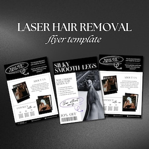 Sjabloon folder laserontharing | Beautyflyer | Brochuresjabloon ontharing | Branding Medspa-brochure, flyer schoonheidsspecialiste