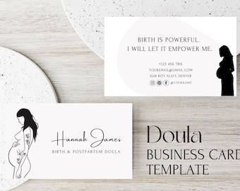 Plantilla de tarjeta de presentación de doula: Marca moderna (descarga digital)