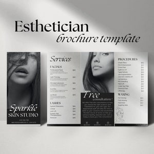 Szablon broszury Trifold Kosmetyczki | Ulotka Salonu Kosmetycznego | Szablon Menu Spa