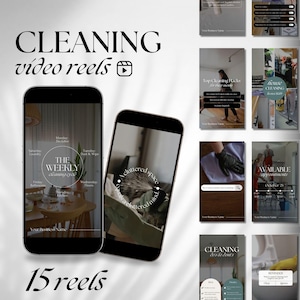 Cleaning Business Reels Templates: Social Media Content (Canva Editable)