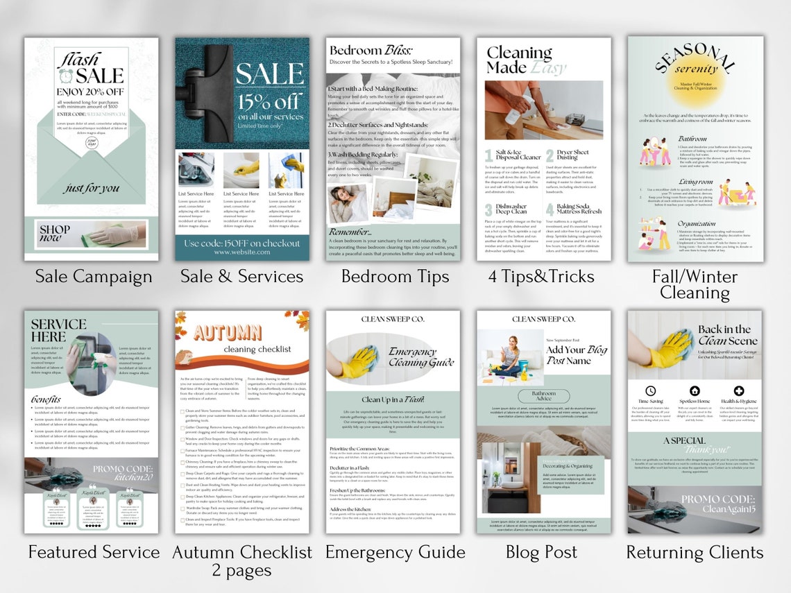 Cleaning Business Newsletter Templates: 30+ Email Designs (canva) - Etsy