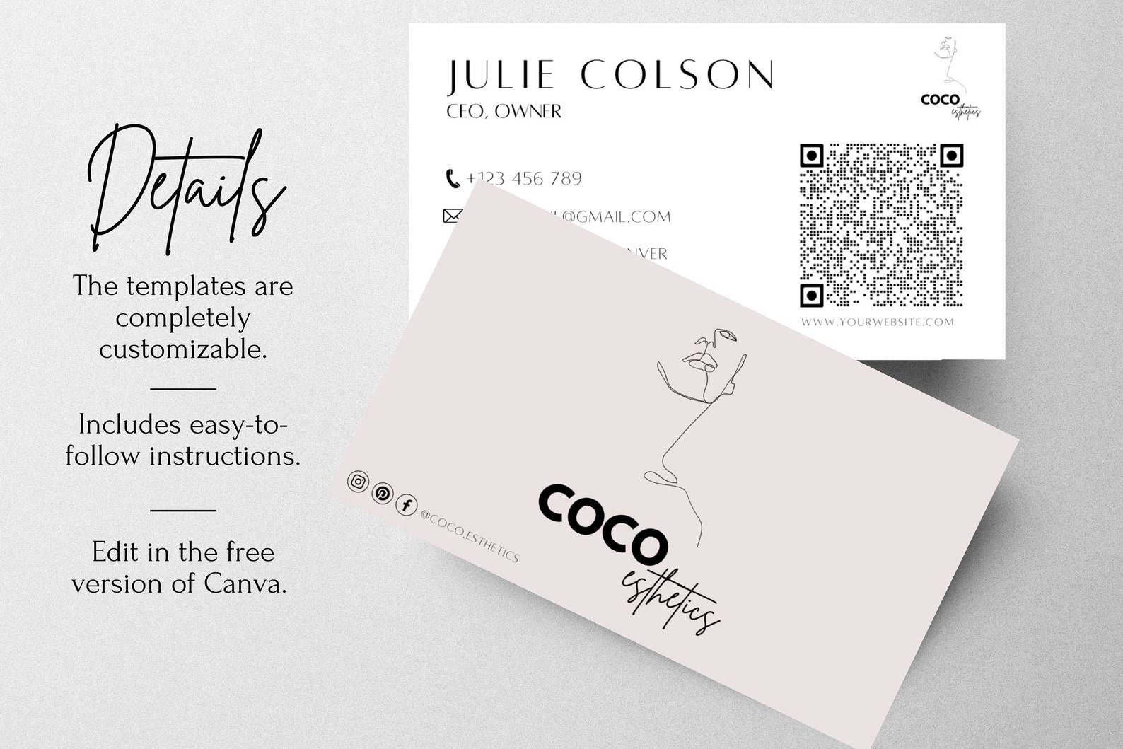 Beauty Business Card Design Esthetician, Beautician Business Card