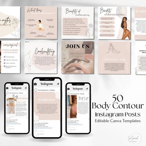 50 Body Sculpting Posts | Body Contouring Templates | Body Sculpting Instagram Marketing