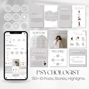 Psychologist Instagram Templates Bundle | Mental Health Post Templates | Therapist Instagram Posts