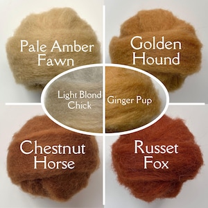 1oz Pet Colors - 1 Ounce Corriedale Carded Slivers - Wool Roving for Needle Felting - Yellow and Orange Wool