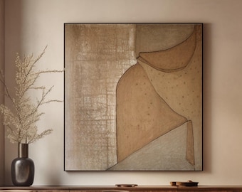 Oversized Brown Neutral Wall Painting Brown Minimalist Art Brown Wabi Sabi Wall Art Home Decor Art Brown Textured Art Brown Texture Painting